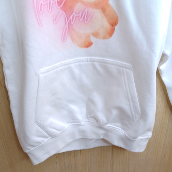 Children Hoodie. "Love You" Teddie Bear Design. Size 6 - 7 - Picture 5 of 15